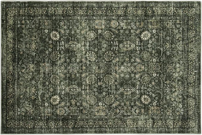 Morebes Washable Green Area Rugs 4x6, Vintage Boho Rugs for Bedroom, Soft Distressed Indoor Floor Non-Slip Non-Shedding Living Room Throw Carpet for Kitchen Dining Playroom Entryway Christmas Decor