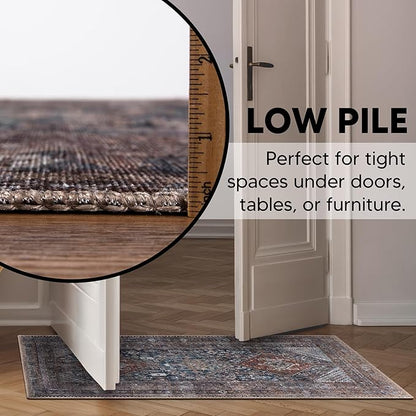 Keen Home Design 2x3 Rug - Machine Washable Entry Rug with Non-Slip Backing, Ideal for Enteryway, Kitchen, Bathroom, Laundry Room - Vintage, Easy Clean, Durable, Low Pile - (2' x 3')