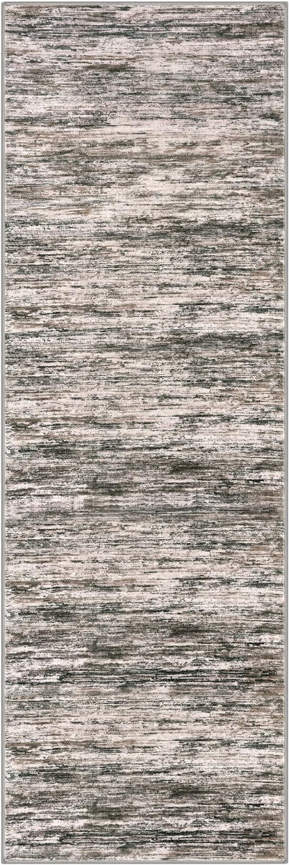 2x6 Modern Abstract Runner Rug for Hallways, Brown Green Black White Super Soft Hallway Decor Kitchen Rugs with Non-Slip, Non-Shedding Washable Rug for Entryway Bedroom Indoor