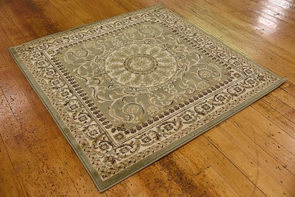 Unique Loom Versailles Collection Traditional Classic Medallion Floral Motif Area Rug (4' 0 x 4' 0 Square, Green/ Ivory)