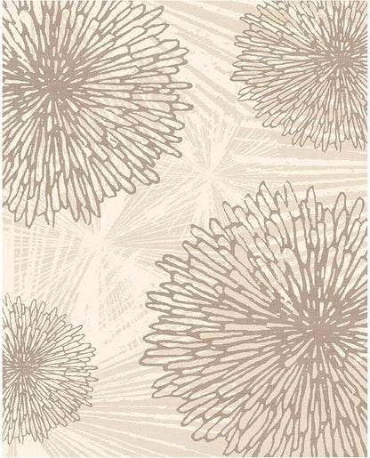 WITSHOCK 8x10 Area Rugs for Living Room: Beige Floral Washable Rugs for Bedroom Dining Room Office Nursery Modern Non-Slip Stain Resistant Low Pile Home Decor（Beige/Brown,8'x10'）