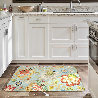 Lahome Collection Modern Floral Area Rug - 2’X 3’ Non-Slip Colorful Vintage Throw Area Rug Accent Distressed Floor Carpet for Living Room Bedrooms Decor (2’X 3’, Paisley)