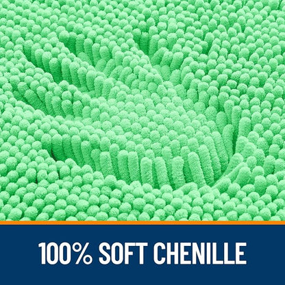OLANLY Bathroom Rugs 24x16, Extra Soft Absorbent Chenille Bath Rugs, Rubber Backing Quick Dry, Machine Washable Bath Mats for Bathroom Floor, Tub and Shower, Home Decor Accessories, Mint Green