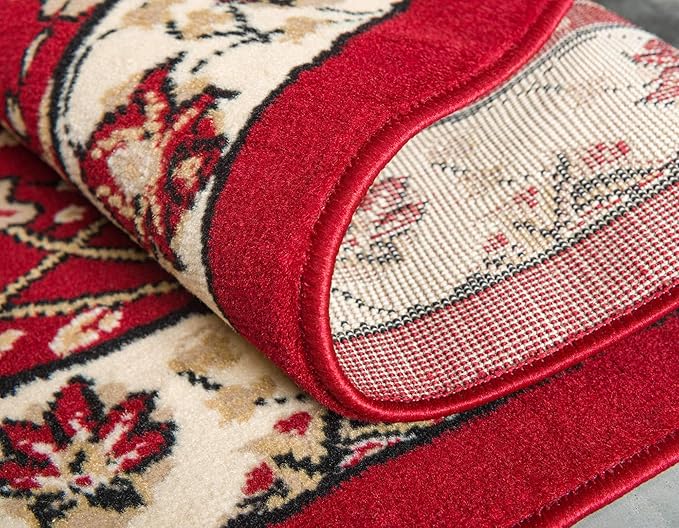 Unique Loom Espahan Collection Area Rug - Cape Cod (5' 1" x 8' Rectangle, Red/ Beige)