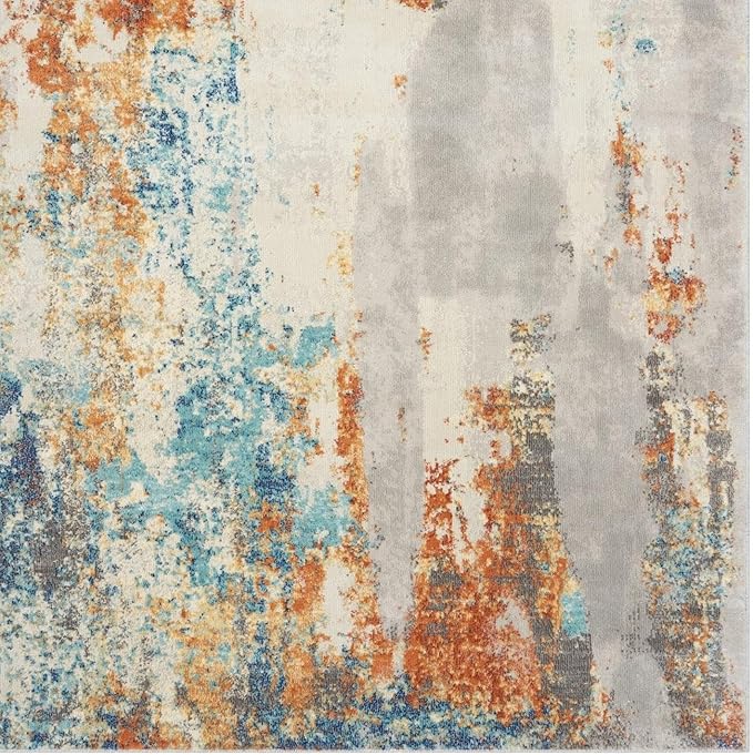 LUXE WEAVERS Euston Collection Multi 2x3 Modern Abstract Area Rug