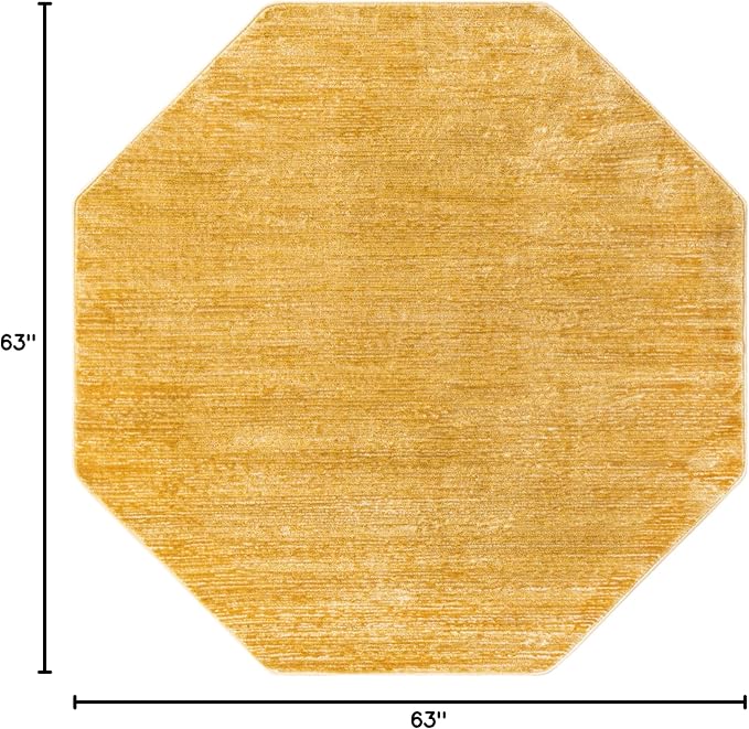 Unique Loom Finsbury Collection Area Rug - Kate (5' 3" Octagon, Yellow)