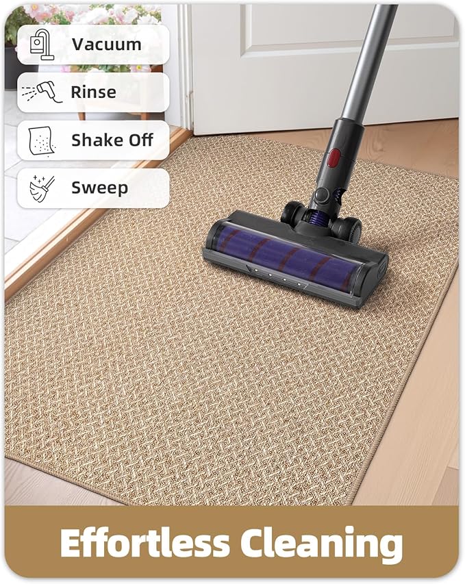 Color&Geometry Indoor Door Mat, 32"x48", Non-Slip Front Door Mat for Indoor Entrance, Khaki