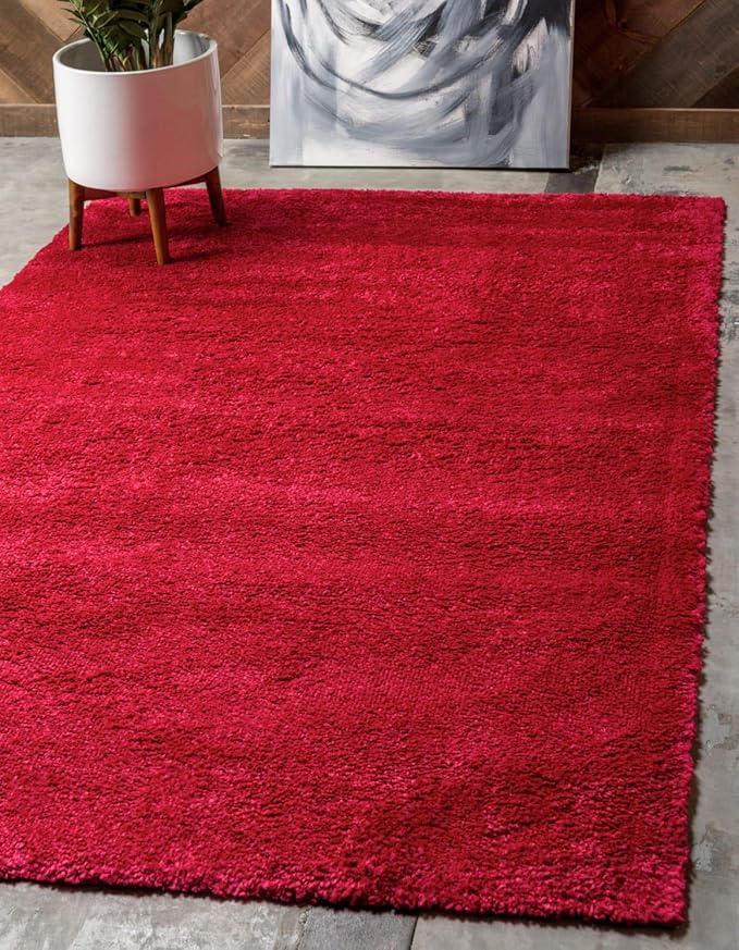 Unique Loom Solo Collection Area Rug - Calabasas (5' 3" x 7' 7" Rectangle, Red)