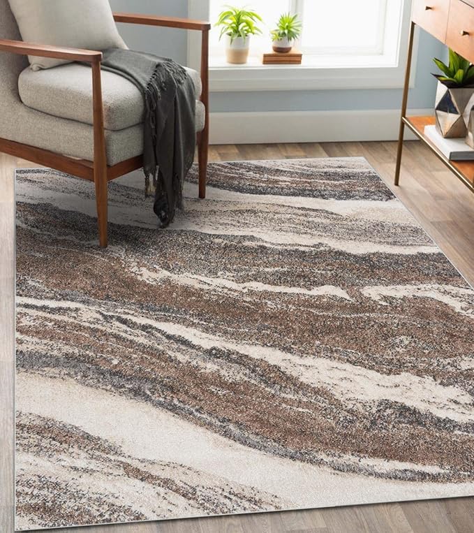 LUXE WEAVERS Lagos Collection 7983 Grey 9x12 Art Deco Area Rug