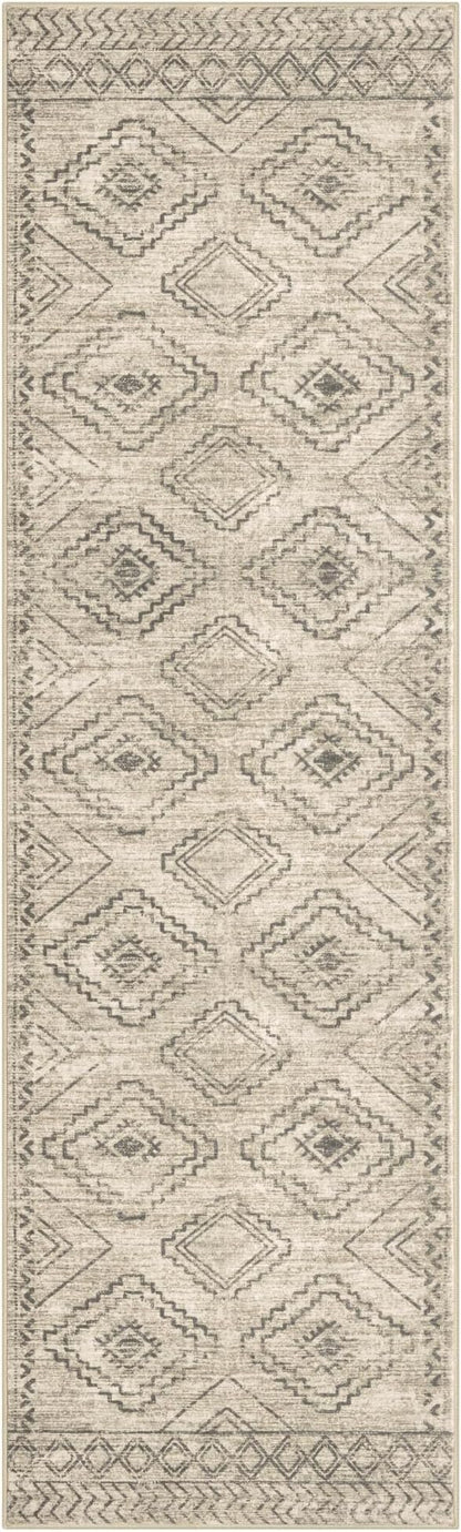 KILOCOCO Hallway Runner Rug 3'x10' Runners for Hallways Washable Runner Rug Non Slip Rubber Backed Low-Pile Runners for Bedroom Kitchen Living Room Laundry Room Boho Rugs, Beige/Gray/Green