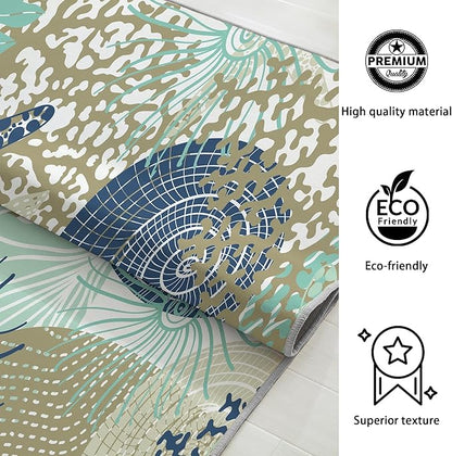 Tritard Coastal Area Rugs Nautical Beach Themed Non-Slip Machine Washable Rugs Modern Floor Carpet for Living Room Bedroom, 4x6, Navy
