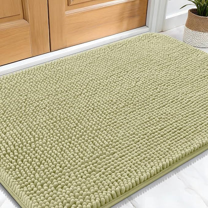 OLANLY Dog Door Mat for Muddy Paws 30x20, Absorbs Moisture and Dirt, Absorbent Non-Slip Washable Doormat, Quick Dry Chenille Mud Mat for Dogs, Entry Indoor Entryway Carpet for Inside Floor, Vanilla