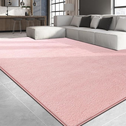 Large Area Rugs for Living Room Bedroom, 5x8 Feet Pink Rug, Minimalist Modern Shag Rug, Soft Thick Comfy Memory Foam Indoor Carpet, Non-Slip Washable Rug for Boys Girls Dorm Nursery Room Home Decor