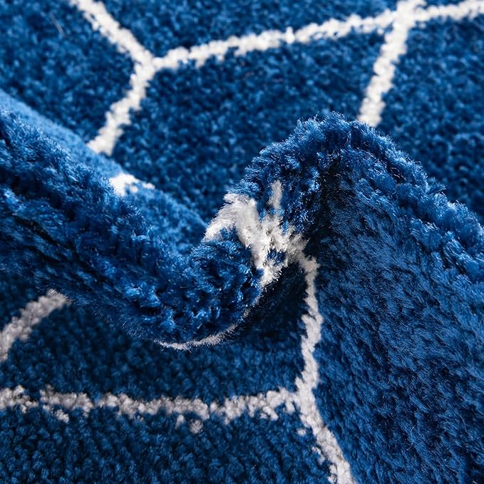 Unique Loom Trellis Frieze Collection Area Rug - Geometric (10' x 13', Navy Blue/ Ivory)