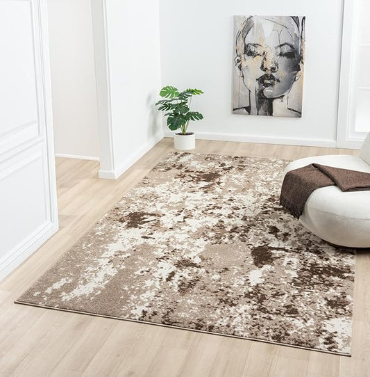 Keen Home Design Area Rugs - 4x6 Non-Shedding, Abstract Rugs for Kitchen, Living Room, Bedroom, Dining Room, Entryway - Size: 4' x 6', Multi