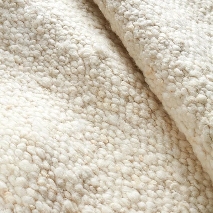 Dash & Albert Holmstead Ivory Handwoven Wool Rug, 3 X 5 Feet, Ivory Solid Pattern - Premium Luxury Hotel Quality Soft Breathable Hypoallergenic Machine Washable Easy Care All Season Comfortable
