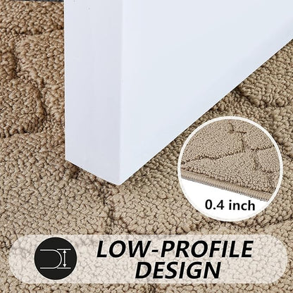 Timo Indoor Door Mat, Front Door Rug 32"x 48" Rubber Backing Non Slip Absorbent Doormat, Resist Dirt Indoor Mats for Front Door Entry, Machine Washable Low-Profile Entry Rug, Beige