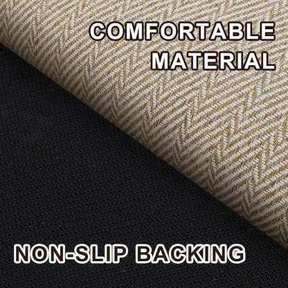 Ultra Thin Door Mat Indoor Entrance 36"x59", Low-Profile Indoor Door Mat, Large Non Slip Entry Mat Rubber Backing Unique Herringbone Design Inside Doormat Dirt Trapper Entryway Mats, Beige