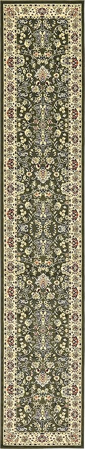 Unique Loom Sialk Hill Collection Area Rug - Washington (3' x 16' 5" Runner Green/Hunter Green)