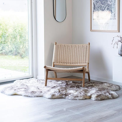 Real Sheepskin Rug 4x6 ft | Sheepskin Rugs for Living Room and Sofa | Bedside Rugs for Bedrooms | Large Fluffy Rug is Breathable & Heat-regulating in Color Snow Peak