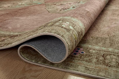Loloi Magnolia Home by Joanna Gaines Sinclair Collection SIN-06 Clay/Tobacco 2'-3" x 7'-6", .25" Pile Height, Machine Washable, Runner Rug
