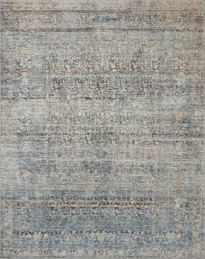 Loloi Amber Lewis Billie Collection, Denim & Blush 2'-6" x 7'-6" Area Rug – Antique & Distressed Accent Rugs for Living Room, Bedroom, Entryway & Hallway, No Shed High Traffic Area Home Decor Rug
