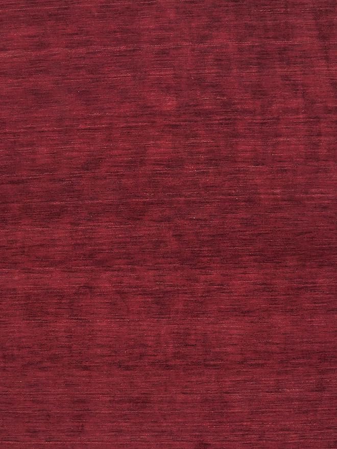 Hand Knotted Loom Wool ECO-Friendly Area Rugs - 6'x9', Rectangle, Dark Red Color, Solid Plain Design, High Pile Handmade Anti Skid Area Rugs for Living Room, Bed Room (L00111)