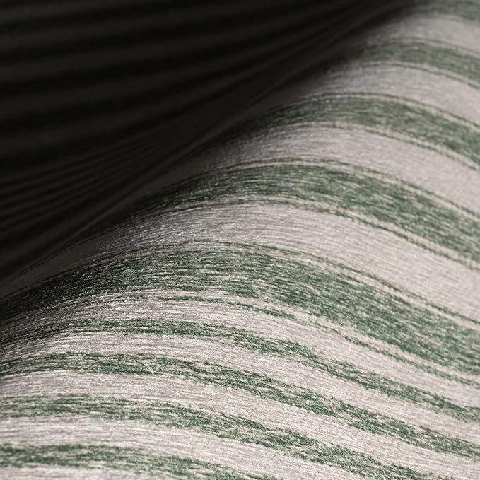 Dash & Albert Xaren Green Machine Washable Rug, 4 X 6 Feet, Green/Grey Stripe Pattern