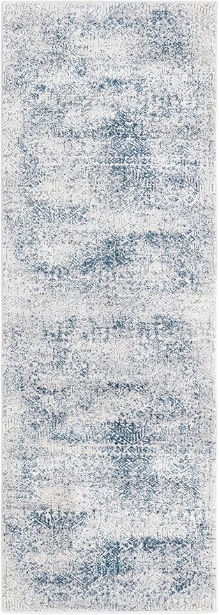 Unique Loom Finsbury Collection Area Rug - Sarah (2' x 6' 1" Runner, Blue/ Ivory)