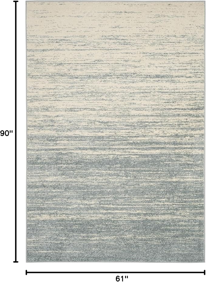 SAFAVIEH Adirondack Collection Area Rug - 5'1" x 7'6", Slate & Cream, Modern Ombre Design, Non Shedding & Easy to Clean, Ideal for Living Room, Bedroom, Office, Dining Space (ADR113T)