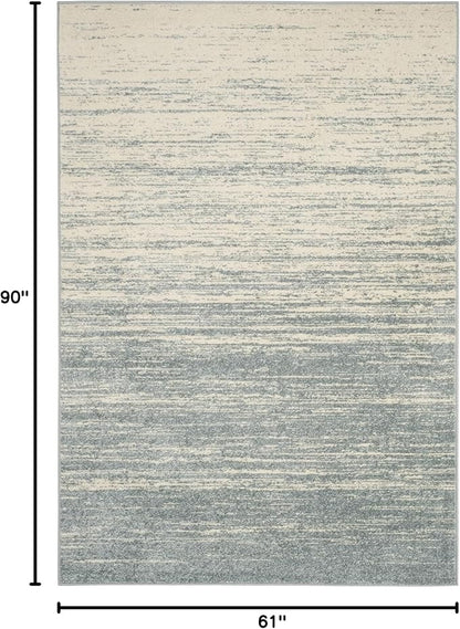 SAFAVIEH Adirondack Collection Area Rug - 5'1" x 7'6", Slate & Cream, Modern Ombre Design, Non Shedding & Easy to Clean, Ideal for Living Room, Bedroom, Office, Dining Space (ADR113T)