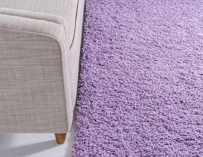Unique Loom Solid Shag Collection Area Rug (7' 1" x 10' Rectangle, Lilac)