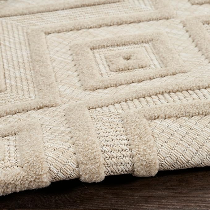 Nourison Home Versatile Cream 5' x 7' Area Rug - Easy Clean, Non Shedding, Bed Room, Living Room, Dining Room, Kitchen (5' x 7')