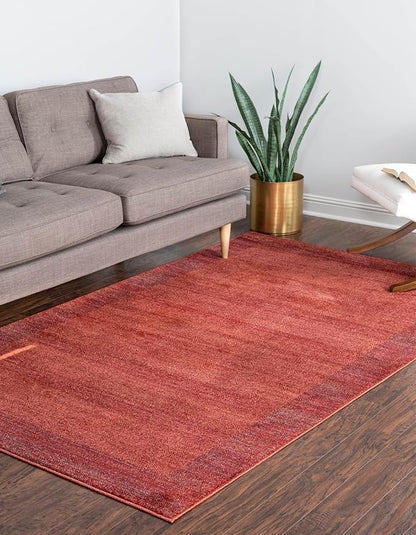 Rugs.com Angelica Collection Rug – 9' x 12' Terracotta Medium Rug Perfect for Living Rooms, Large Dining Rooms, Open Floorplans