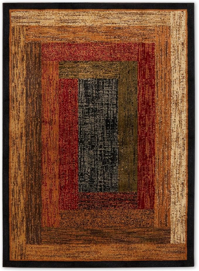 Home Dynamix Royalty Vega Contemporary Geometric Area Rug, Black/Brown, 31.5"x47"