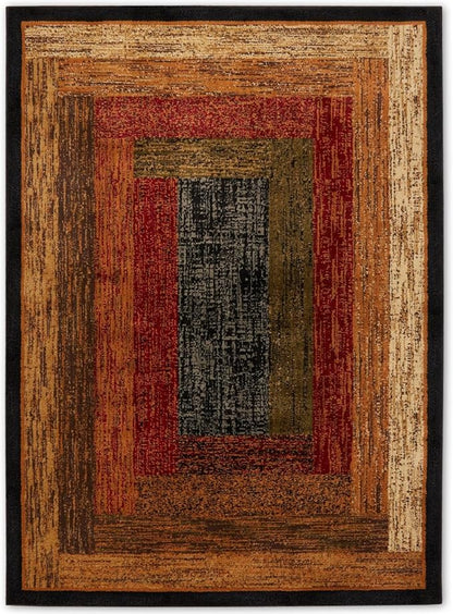 Home Dynamix Royalty Vega Contemporary Geometric Area Rug, Black/Brown, 7'8"x10'4"