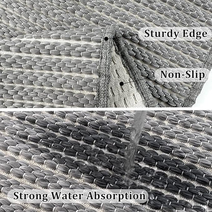 Braided Bath Mat,Boho Small Bathroom Rugs Non Slip Washable Super Absorbent Quick Dry Farmhouse Bathroom,Bedroom Decor,17"x24"Grey