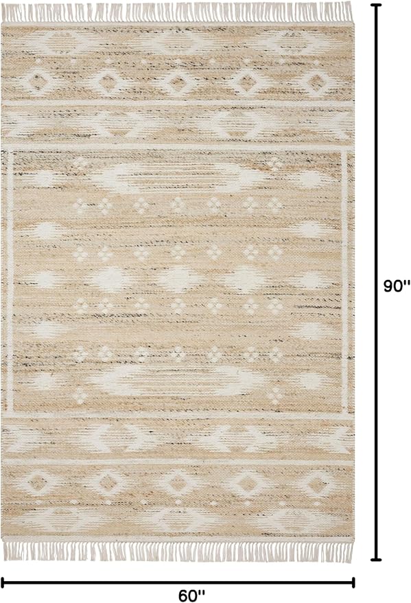 Loloi Angela Rose Rivers Collection RIV-04 Natural/Ivory 5'-0" x 7'-6" Reversible Area Rug