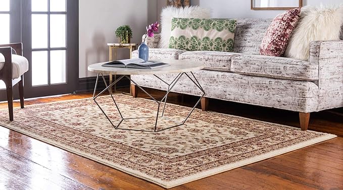 Unique Loom Voyage Collection Traditional Oriental Classic Intricate Design Area Rug (10' 0 x 13' 0 Rectangular, Ivory/Gold)