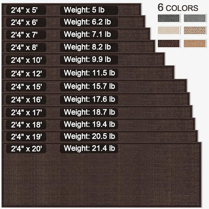 GOYLSER Non Slip Carpet Runners for Hallway, Absorbent Laundry Room Rug Runner Non Slip Washable,10ft Natural Jute Long Kitchen Mat Runner, Deep Brown