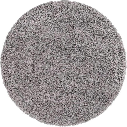 Unique Loom Solid Shag Collection Area Rug (3' 3" Round, Cloud Gray)