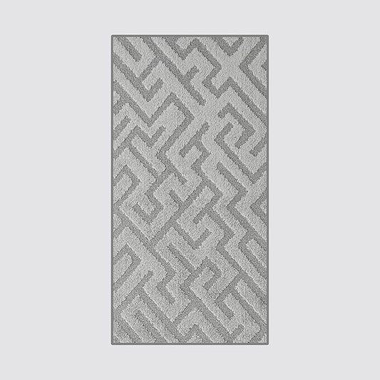 4ft Custom Fit Accent Runner Rug for Small Foyer - Deco Grey | Non-Slip | Washable & Edge Bound