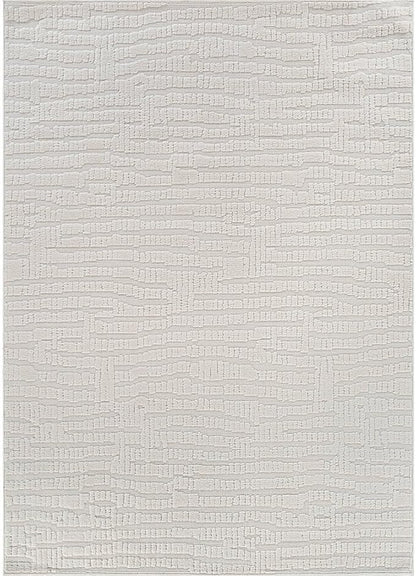 Modern Micro Loop Indoor Area Rugs for Living Room Bedroom Kitchen Geometric Pebble White 4x6 Luxury Durable Low and High Pile Non-Shedding Stain Resistant Soft Area Carpet 4 x 6