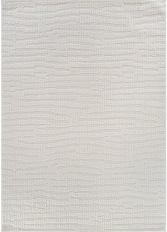 Modern Micro Loop Indoor Area Rugs for Living Room Bedroom Kitchen Geometric Pebble White 4x6 Luxury Durable Low and High Pile Non-Shedding Stain Resistant Soft Area Carpet 4 x 6