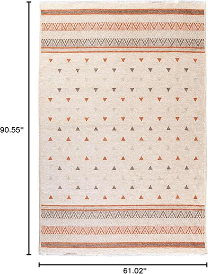 Alfa Rich 5x8 Beige Terracotta Washable Area Rugs for Living Room Kitchen Bedroom Decor Rug
