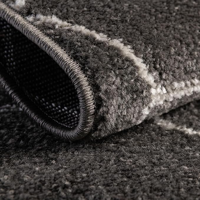 Unique Loom Trellis Frieze Collection Area Rug - Geometric (4' x 6' Oval, Dark Gray/ Ivory)