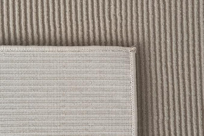 Revival Rugs Stripe 5'3"x8' Washable Area Rug for Living Room Bedroom - 100% Recycled Oeko-TEX Certified, Medium Pile, Taupe