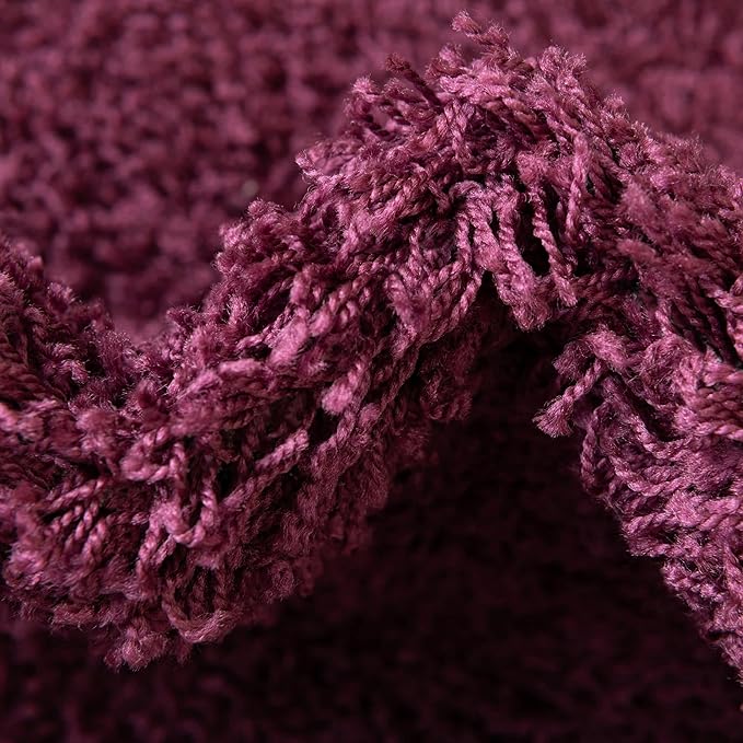 Unique Loom Solid Shag Collection Area Rug (7' 1" x 10' Rectangle, Eggplant Purple)