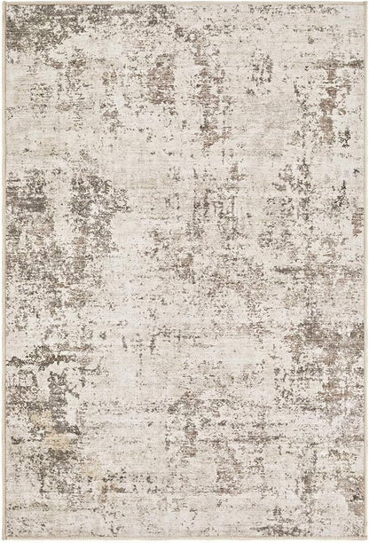 2x3 Entryway Area Rug: Washable Neutral Modern Abstract Small Rug - Non-Slip Low Pile Throw Indoor Carpet for Entrance Kitchen Front Door Mat Bathroom Entry Kids Room - Dark Brown