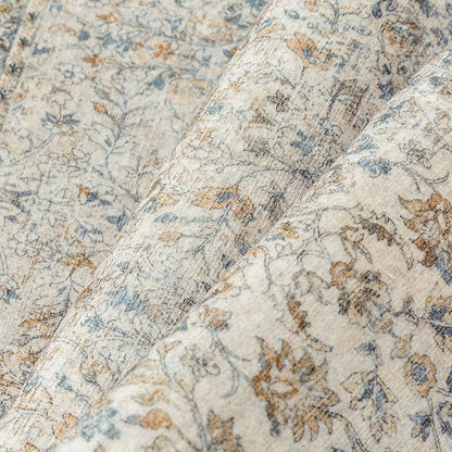 Beige Area Rug 5x7 Living Room Machine Washable Vintage Carpet Non Slip Indoor Retro Traditional Accent Throw Large Rug for Office Kitchen Bedroom Dining Room
